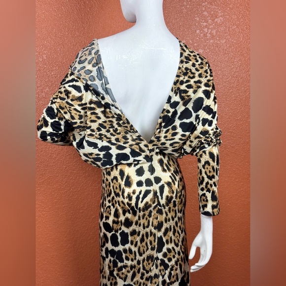 Va Va Voom leopard animal print LONG maxi dress Size Medium Large. E92 - Picture 13 of 16